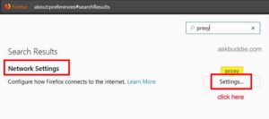 firefox proxy settings
